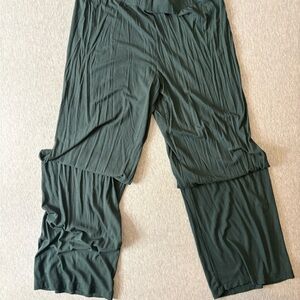 Skims Soft Lounge Wide Leg Ribbed Pants Oxide Green